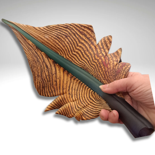 GBG-048 Leaf, Arbor Sculpture Gold, Topaz $635 at Hunter Wolff Gallery